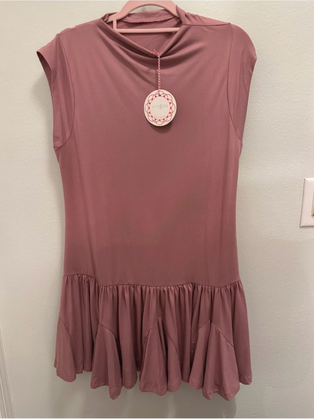Umgee Sleeveless Rose Pink Drop-Waist Pleated Mini Dress - Picture 2 of 5